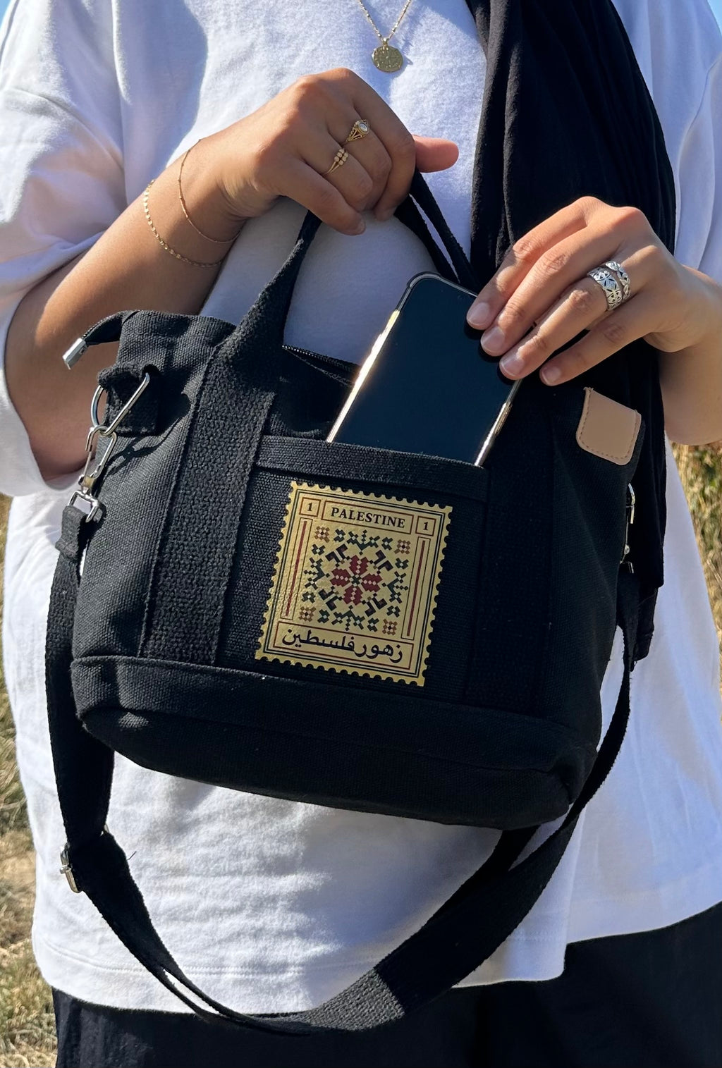 Tatreez Stamp Handbag in Black - coming soon
