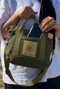 Tatreez Stamp Handbag in Olive Green - coming soon