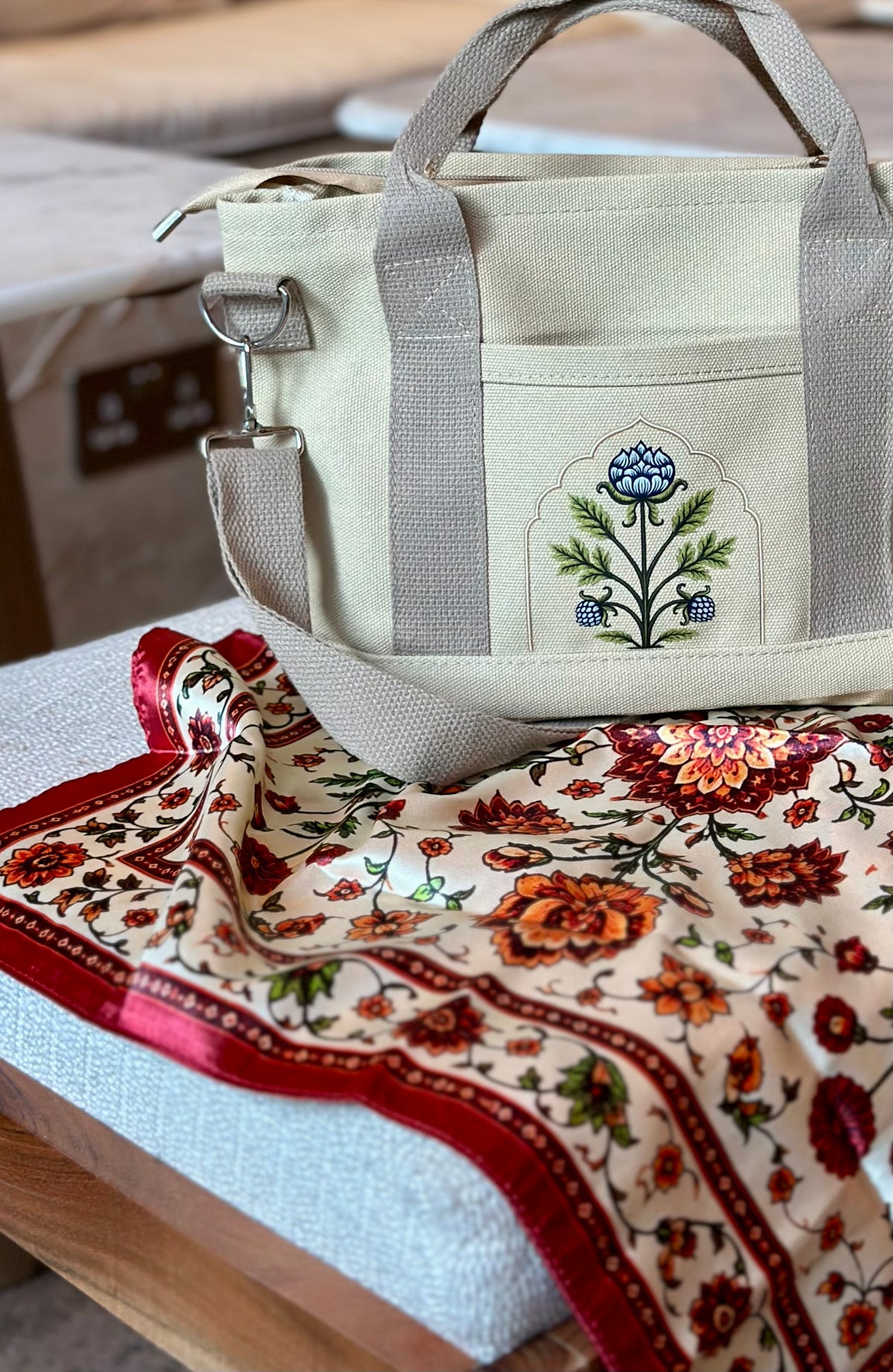 Satin Effect Mughal Scarf