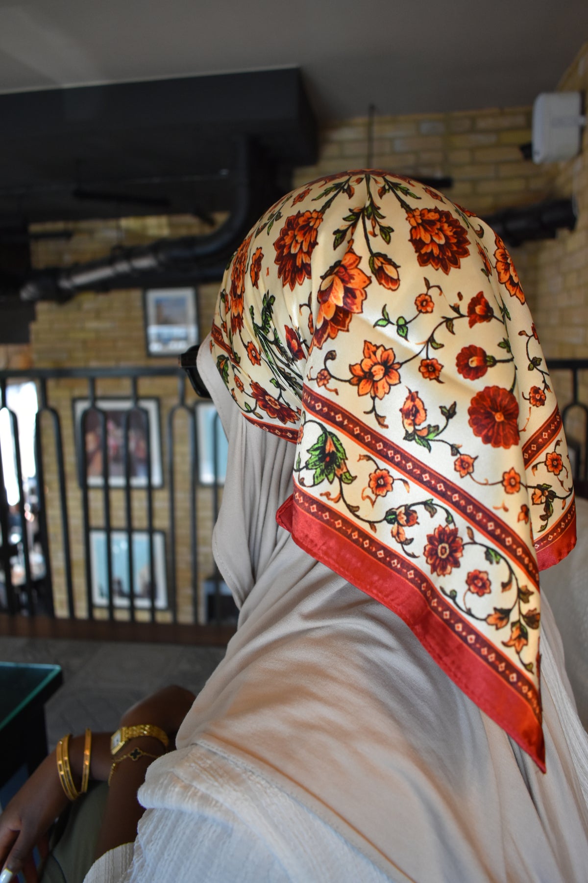 Satin Effect Mughal Scarf