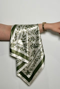 Satin Effect Olive Scarf